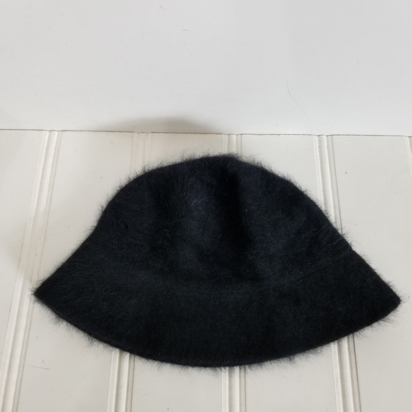 Bucket Hat Black Angora Rabbit Fur Winter Streetwear - Picture 7 of 12